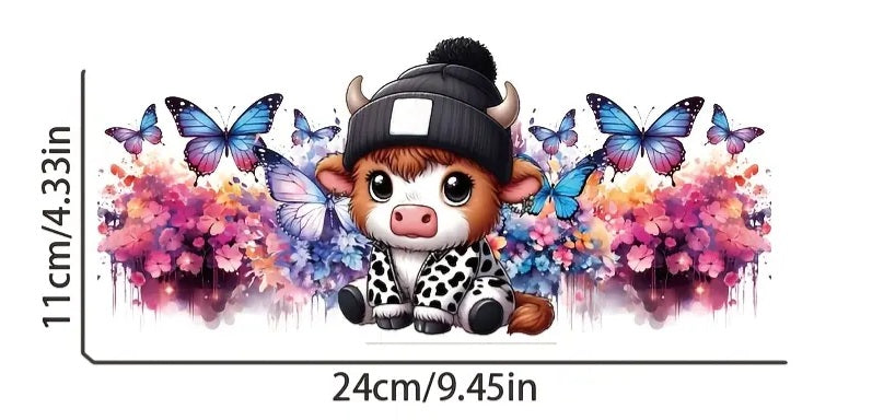 16oz liberty glass cup with highland cow (5)
