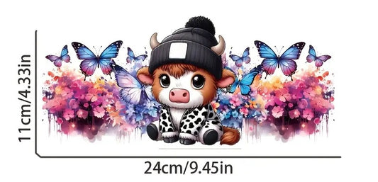 16oz liberty glass cup with highland cow (5)
