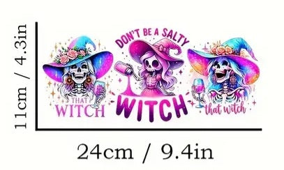 16oz liberty glass cup with uvdft wrap Don't be a Salty Witch