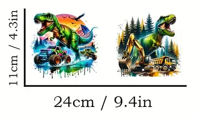 16oz liberty glass cup with uvdft wrap Dinosaurs 3